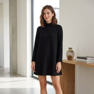 Zara Black Long-Sleeve Shift Dress